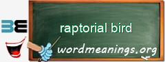 WordMeaning blackboard for raptorial bird